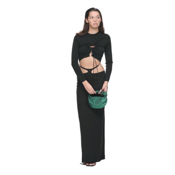 Christopher Esber Dresses & Skirts - Christopher Esber Double Sculpted Waist Skirt Black Long Jersey